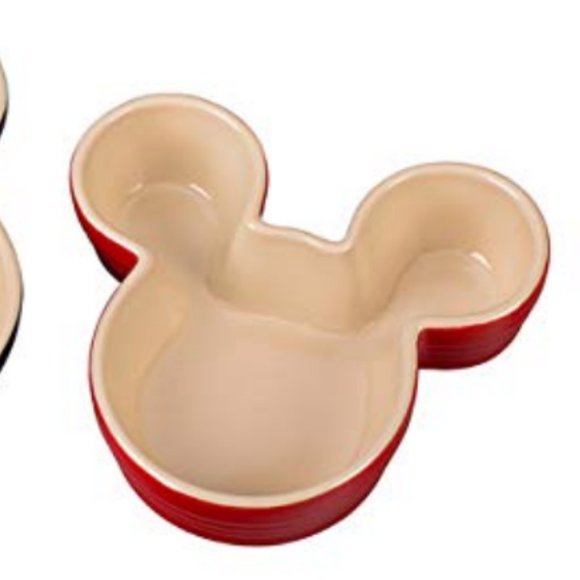 Le Creuset Stoneware Disney Mickey Mouse Ramekin 7.5 oz. Cerise red nwot - Picture 2 of 7